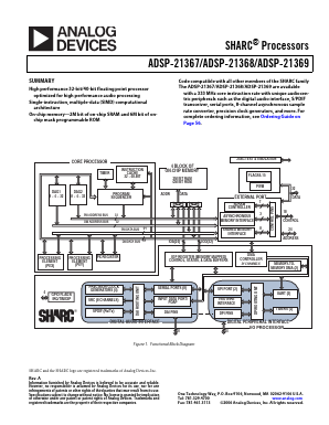 ADSP-21368BBP-2A Datasheet PDF Analog Devices