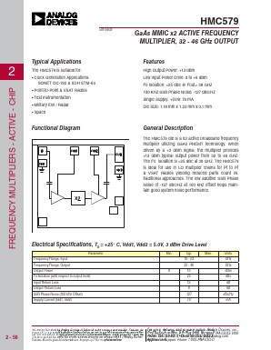 HMC579 Datasheet PDF Analog Devices