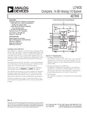 AD7869JNZ Datasheet PDF Analog Devices