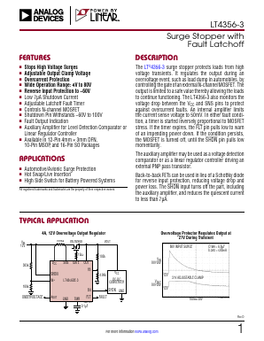 LT4356C-3 Datasheet PDF Analog Devices