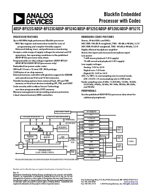 ADSP-BF523KBCZ-5C2 Datasheet PDF Analog Devices