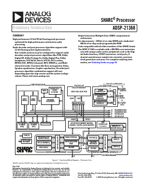 ADSP-21368SKBPZENG Datasheet PDF Analog Devices