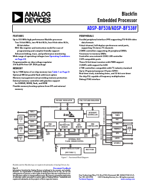 ADSP-BF538 Datasheet PDF Analog Devices
