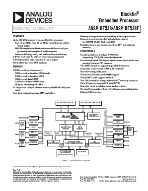 ADSP-BF538F Datasheet PDF Analog Devices