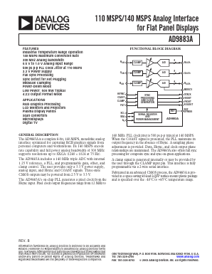 AD9883AKST-140 Datasheet PDF Analog Devices