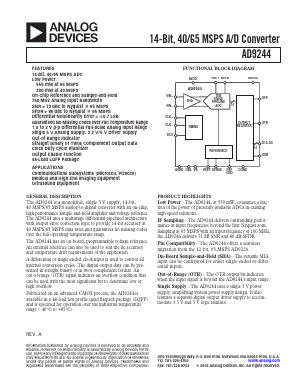 AD9244 Datasheet PDF Analog Devices