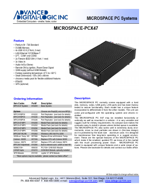 MPCX-47 Datasheet PDF ADL Embedded Solutions