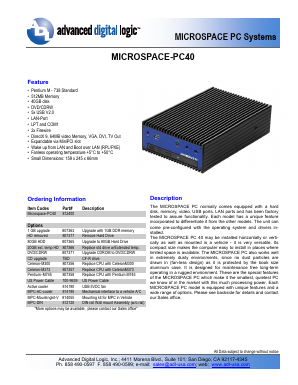 PC40 Datasheet PDF ADL Embedded Solutions
