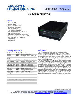MPCX48 Datasheet PDF ADL Embedded Solutions