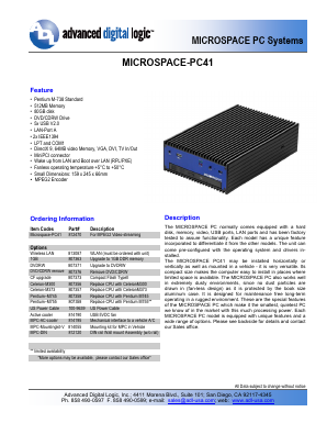 PC41 Datasheet PDF ADL Embedded Solutions
