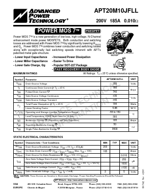 APT20M10JFLL Datasheet PDF Advanced Power Technology