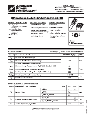 APT60D20B_05 Datasheet PDF Advanced Power Technology