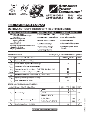 APT2X60D40J Datasheet PDF Advanced Power Technology