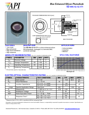 SD444-12-12-171 Datasheet PDF Advanced Photonix, Inc.