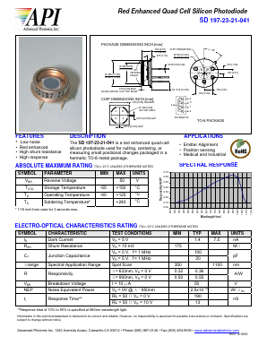 SD197-23-21-041 Datasheet PDF Advanced Photonix, Inc.