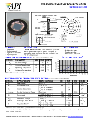 SD380-23-21-251 Datasheet PDF Advanced Photonix, Inc.