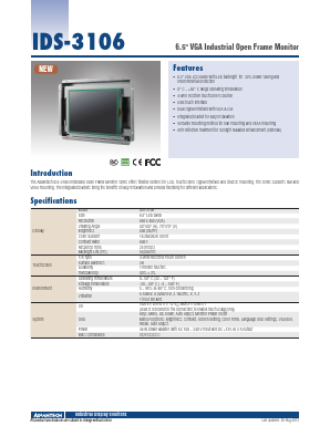 IDS-3106R-80VGA1E Datasheet PDF Advantech Co., Ltd.
