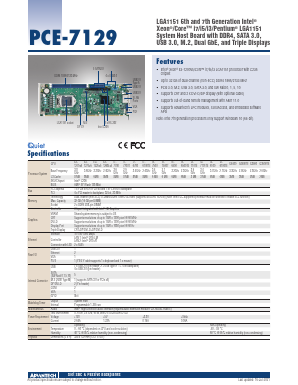 PCE-7129 Datasheet PDF Advantech Co., Ltd.