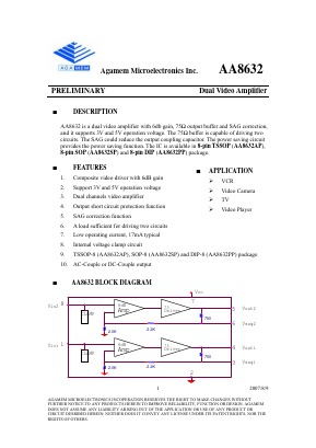 AA8632 Datasheet PDF Agamem Microelectronic Inc.
