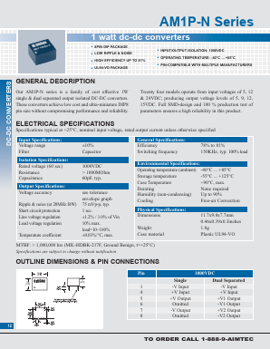 AM1P-050505D-N Datasheet PDF AIMTEC