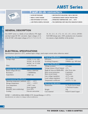 AM5T-2407D Datasheet PDF AIMTEC