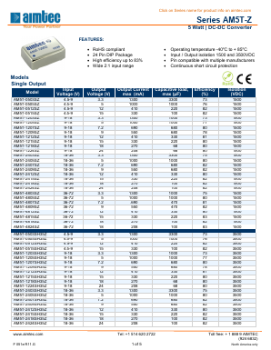 AM5T-4812SH35Z Datasheet PDF AIMTEC
