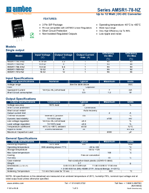 AMSR1-7805-NZ Datasheet PDF AIMTEC