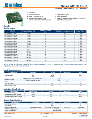 AM150HB-4805S-UZ Datasheet PDF AIMTEC