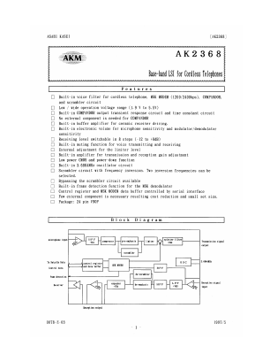 AK2368 Datasheet PDF  Asahi Kasei Microdevices