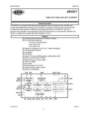 AK4317 Datasheet PDF  Asahi Kasei Microdevices