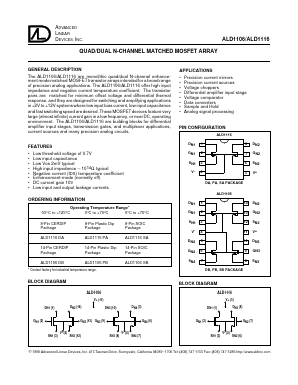 ALD1106DA Datasheet PDF Advanced Linear Devices