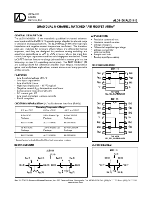 ALD1106PB Datasheet PDF Advanced Linear Devices