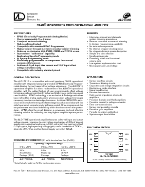 ALD1721EDA Datasheet PDF Advanced Linear Devices