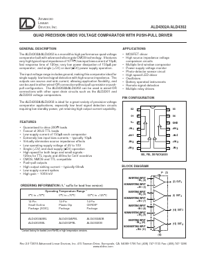 ALD4302 Datasheet PDF Advanced Linear Devices