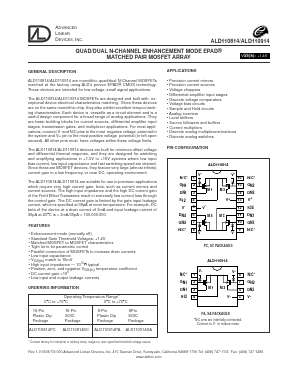 ALD110814 Datasheet PDF Advanced Linear Devices