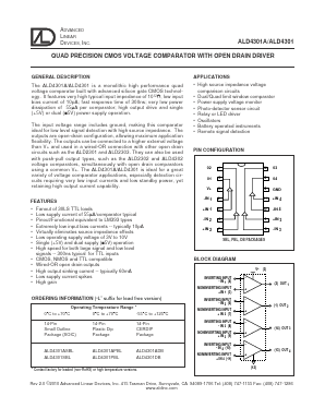 ALD4301 Datasheet PDF Advanced Linear Devices