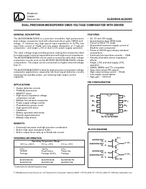 ALD2303ADA Datasheet PDF Advanced Linear Devices