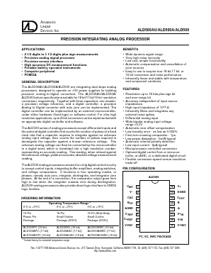 ALD500 Datasheet PDF Advanced Linear Devices