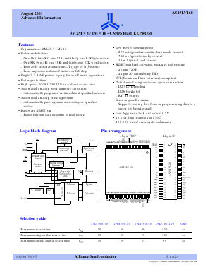 AS29LV160B Datasheet PDF Alliance Semiconductor