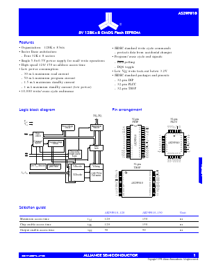 AS29F010-150TC Datasheet PDF Alliance Semiconductor