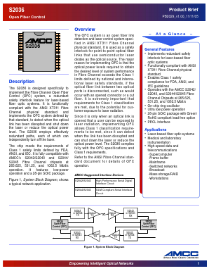 S2036 Datasheet PDF Applied Micro Circuits Corporation