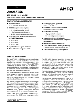 28F256 Datasheet PDF Advanced Micro Devices