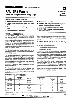 PAL16L8-4 Datasheet PDF Advanced Micro Devices