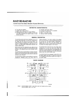 AM2140-12JC Datasheet PDF Advanced Micro Devices