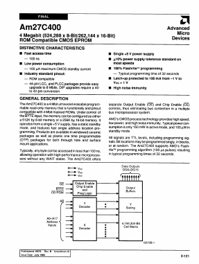 AM27C400-125DE Datasheet PDF Advanced Micro Devices