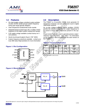 FS6207-01 Datasheet PDF AMI Semiconductor