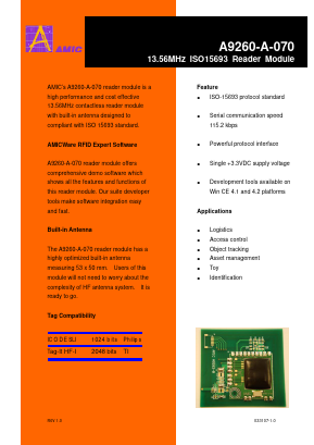 A9260-A-070 Datasheet PDF AMIC Technology