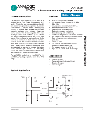 AAT3680ITP-8.2-T1 Datasheet PDF Advanced Analogic Technologies