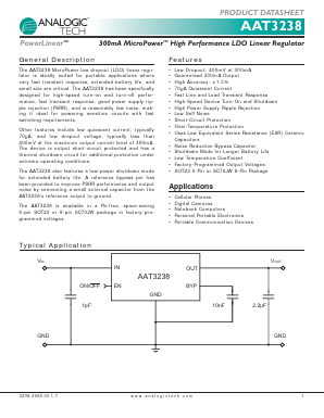 AAT3238IGU-1.85-T1 Datasheet PDF Advanced Analogic Technologies