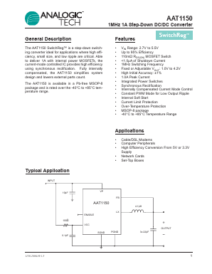 AAT1150IKS-1.0-T1 Datasheet PDF Advanced Analogic Technologies